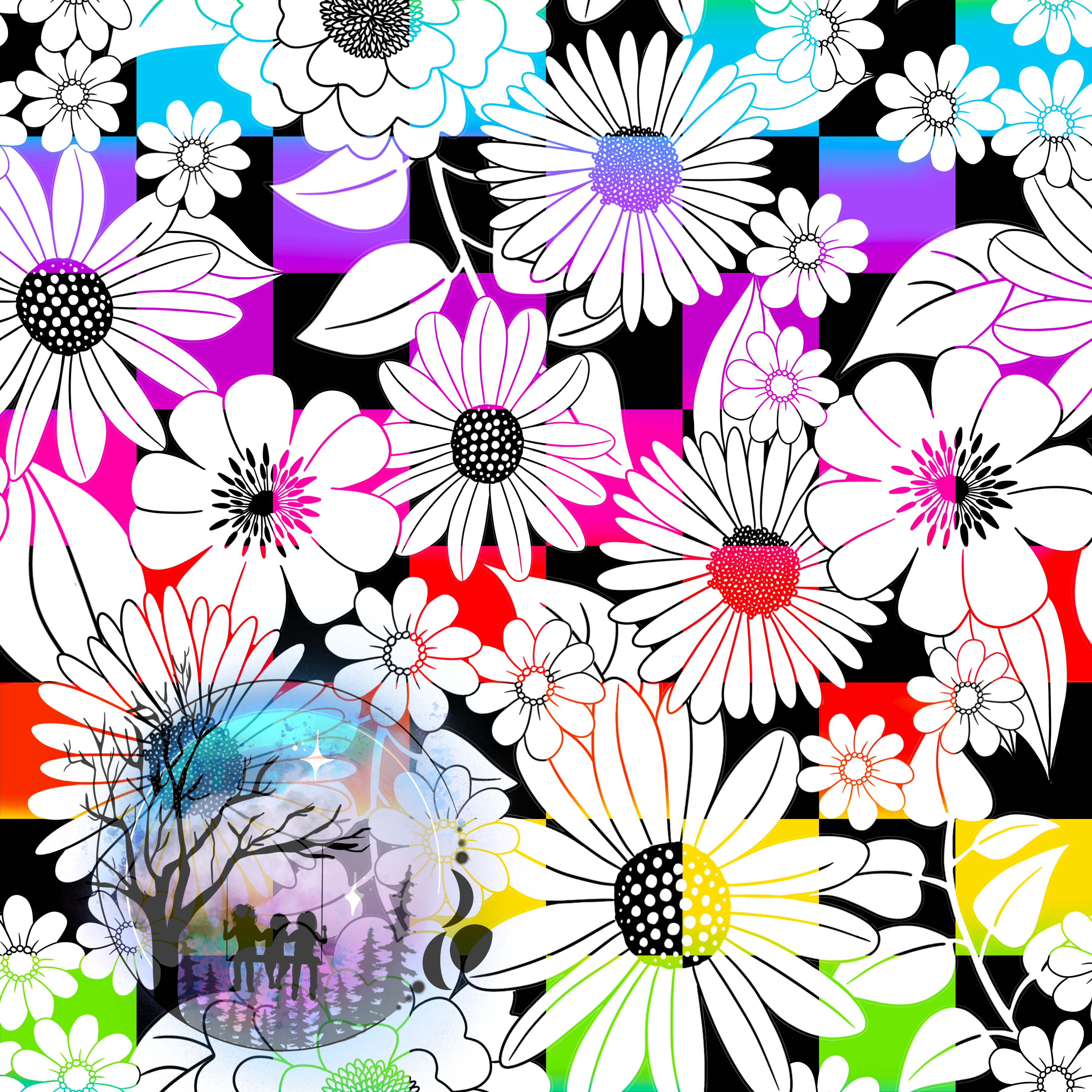 Rainbow Floral- Adult